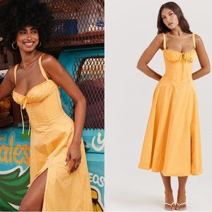 HOUSE OF CB 'Carmen' Tangerine Bustier Sundress NWOT